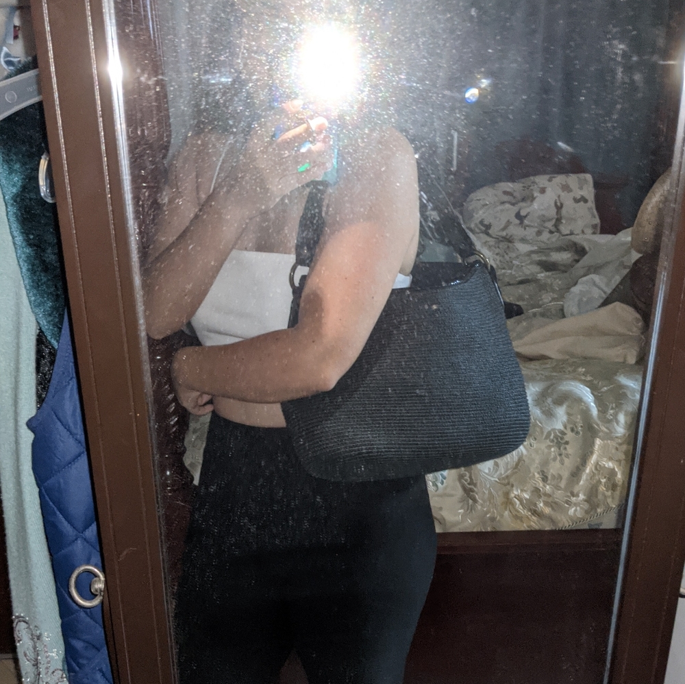 Talbots Black Jute Handbag